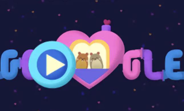 google doodle on valentine day