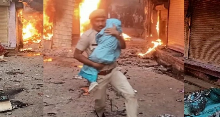 3 7 કરૌલી હિંસામાં આગની જવાળામાંથી એક માસૂમ બાળક સહિત 3 લોકોને પોલીસ કોન્સ્ટેબલે બચાવ્યા
