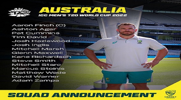 3 T20 વર્લ્ડ કપ માટે ઓસ્ટ્રેલિયાએ ટીમની કરી જાહેરાત,ભારત સામેની સીરિઝ માટે પણ એલાન