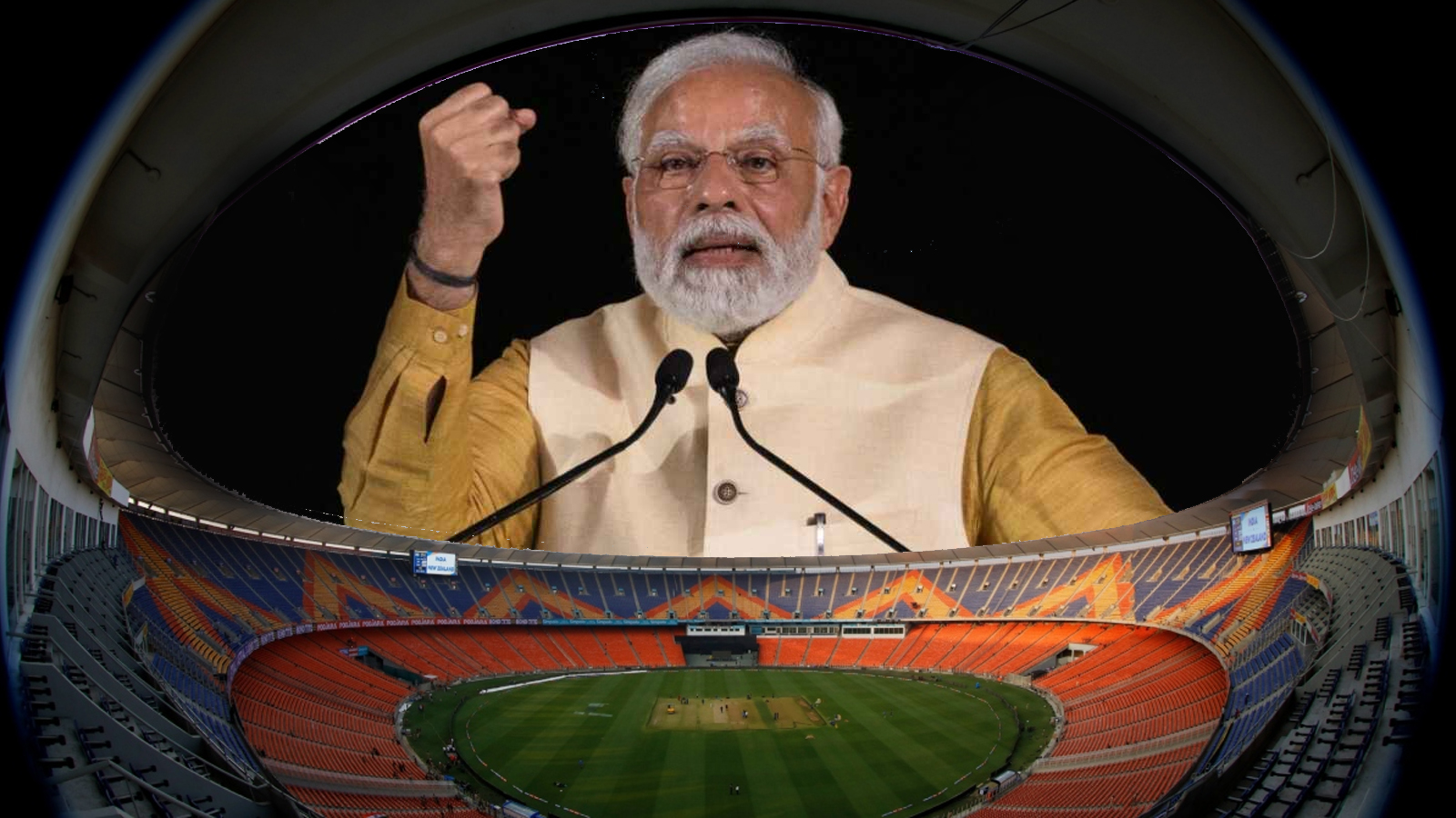 PM Modi at Cricket Stadium