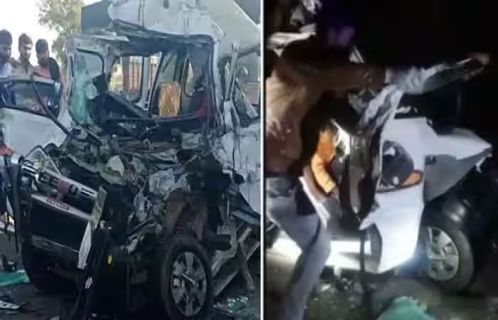 Limadi Rajkot Highway Accident લીંબડી-રાજકોટ હાઇવે બન્યો મોતનો હાઇવેઃ ગોઝારા અકસ્માતમાં ચારના મોત