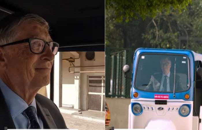 Bill Gates Electrickrickshaw બિલ ગેટ્સે ચલાવી ઇલેક્ટ્રિક રિક્ષા, હવે સચિન સાથે રેસ કરશે!