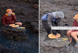 Pizza Cooked In Active Volcano Video