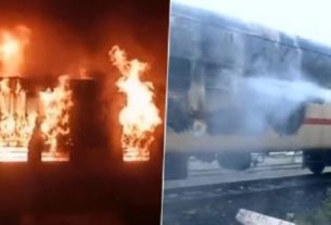 Tamilnadu Coach fire તમિલનાડુ: મદુરાઈ રેલવે જંક્શન પર ટ્રેનમાં ભીષણ આગ ફાટી નીકળતાં 9નાં મોત