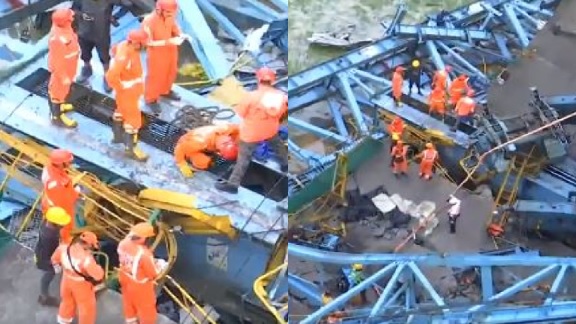 Thane Accident મહારાષ્ટ્ર: થાણેમાં ગર્ડર લોન્ચિંગ મશીન તૂટી પડતાં 15 કામદારોનાં મોત