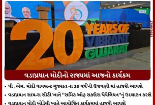 MD 3 પી .એમ. મોદી વાયબ્રન્ટ ગુજરાતના 20 વર્ષ'ની ઉજવણીમાં હાજરી આપશે