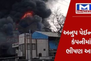 YouTube Thumbnail 93 3 વાપી GIDCમાં કંપનીમાં ભીષણ આગ, સોલવન્ટ કેમિકલ હોવાથી આગ વિકરાળ બની