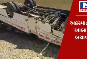 YouTube Thumbnail 2024 03 20T163041.269 દસાડાના જૈનાબાદ-રૂસ્તમગઢ રોડ પર હોસ્પિટલની બસ પલટી ખાતા સર્જાયો અકસ્માત