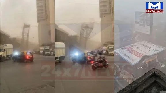 મુંબઈમાં વાવાઝોડાએ મચાવી તબાહી, લોખંડની સીડીઓ અને બિલ બોર્ડ પાંદડાની જેમ ખરી પડ્યા