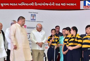 Bhupendra Patel welcomed by children