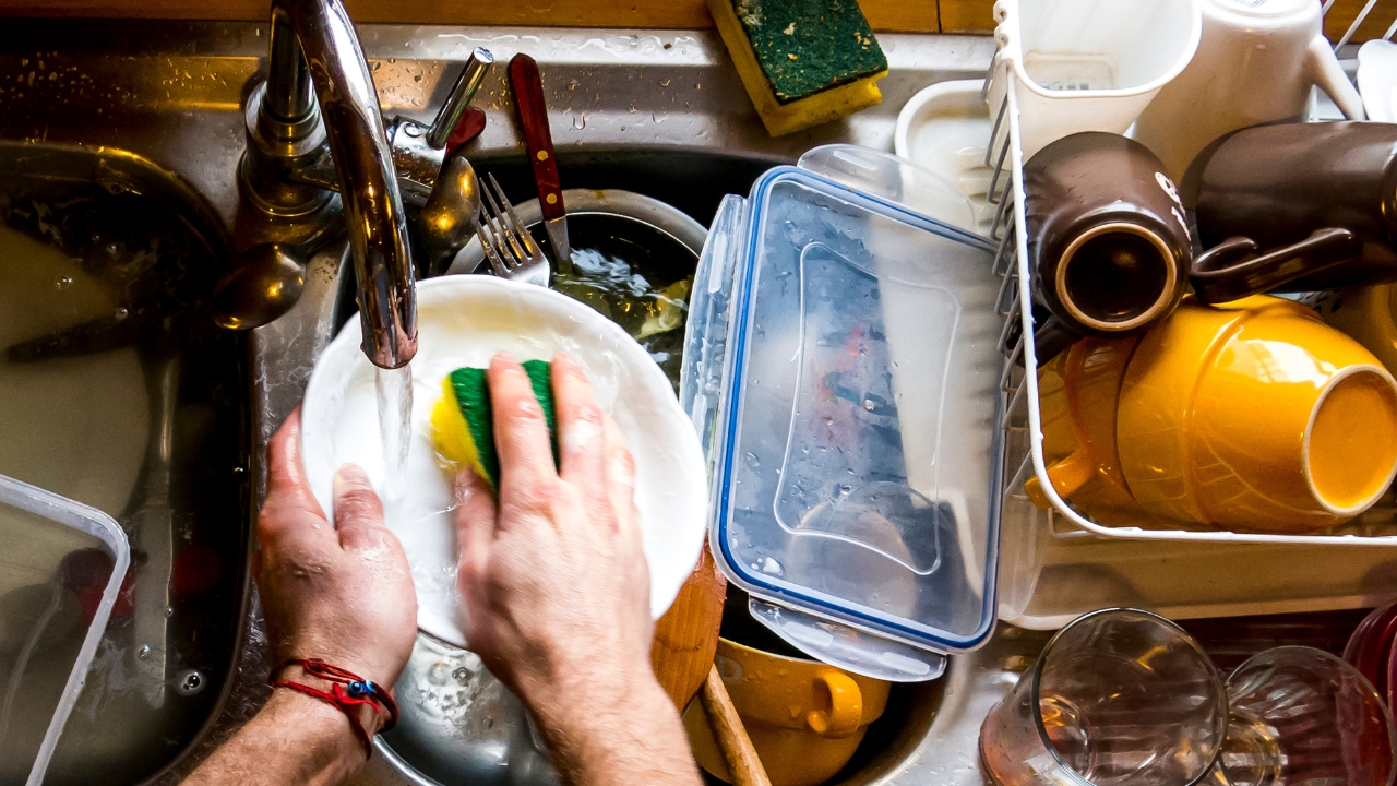 Washing dishes