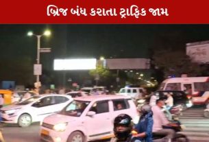 .RTO સર્કલ પાસે ચારે તરફ અનેક વાહનચાલકો ટ્રાફિક જામને કારણે ફસાઈ ગયા છે.