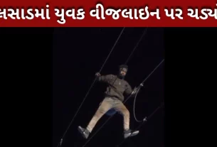 વલસાડ રેલવે સ્ટેશન પર એક યુવક વીજલાઇન પર લટકી ગયો