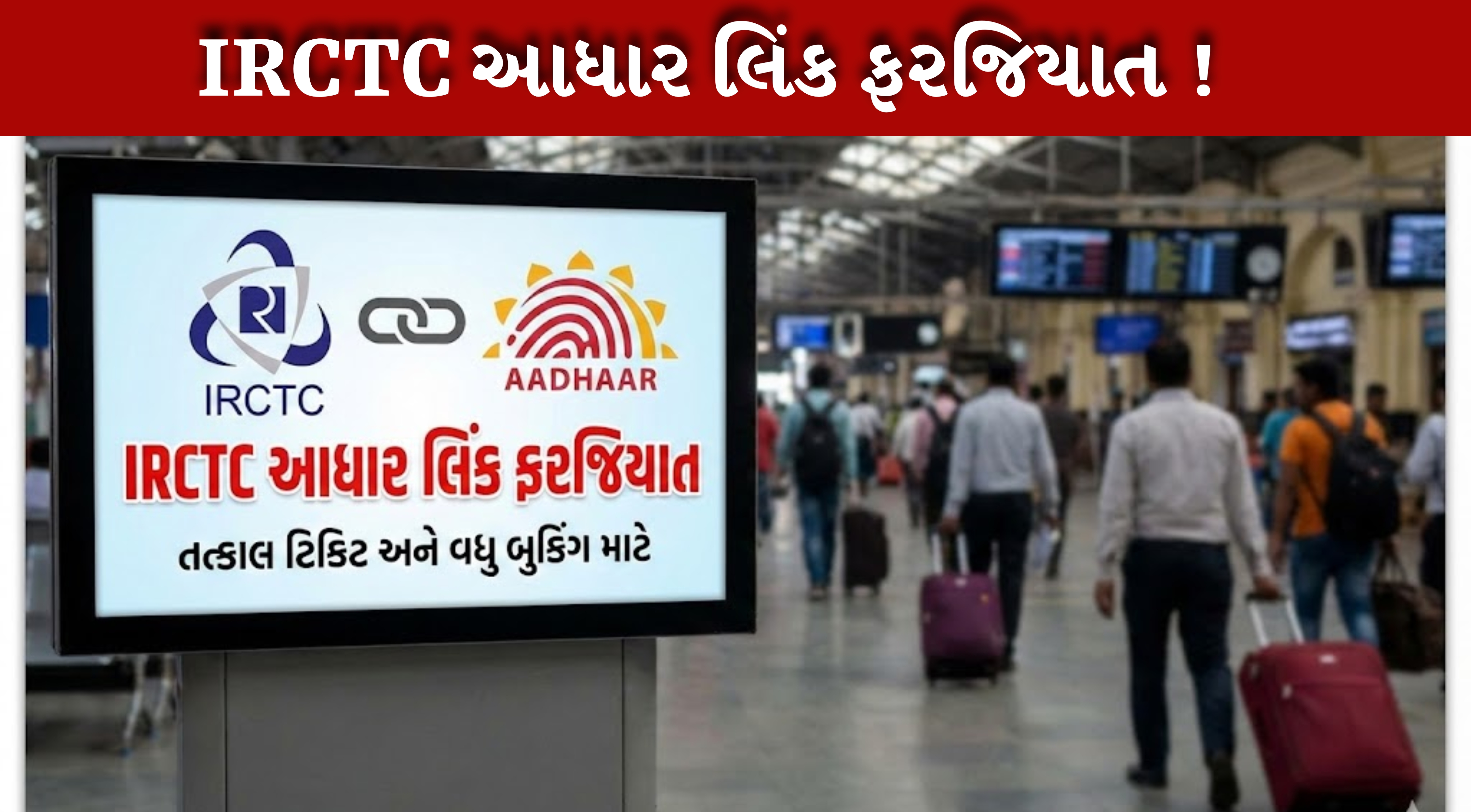 IRCTCમાં હવે આધાર વગર ટ્રેન ટિકિટ બુક કરવી મુશ્કેલ બનશે