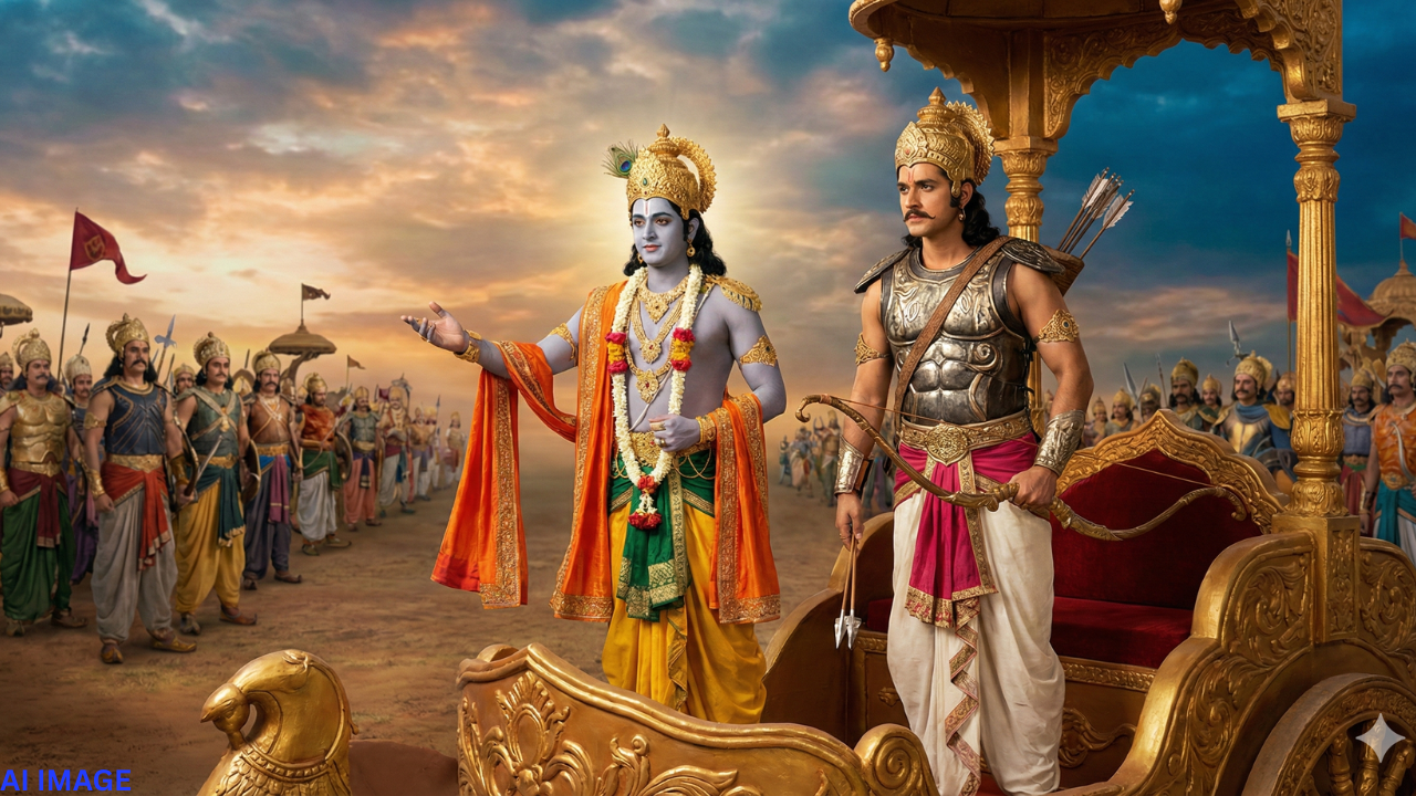 ગીતામાં  કૃષ્ણ (Krishna)નો ઉપદેશ: ડરથી કર્તવ્ય તરફ