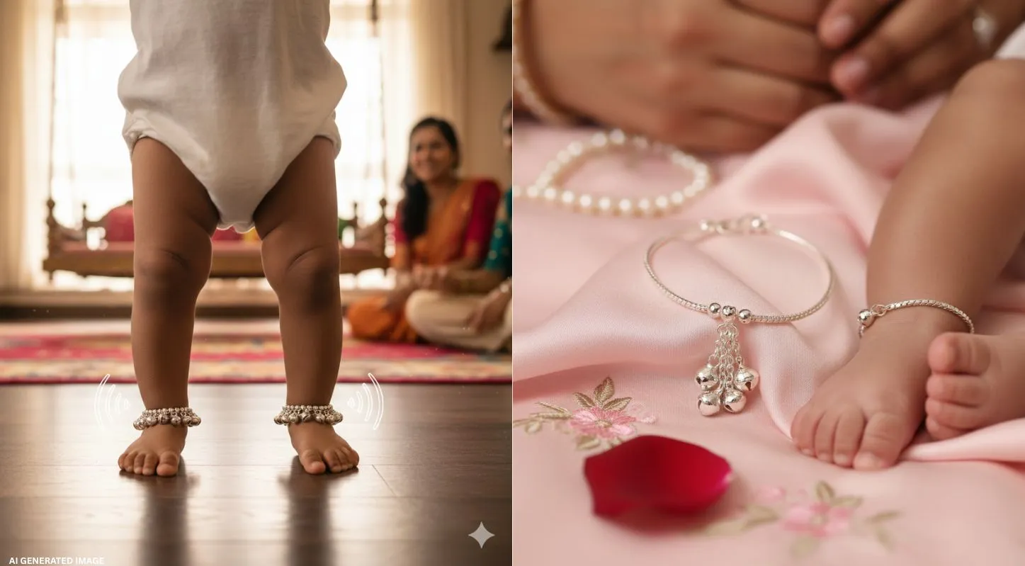 Baby Girl Silver Anklet, દીકરી, પગ, પાયલ
