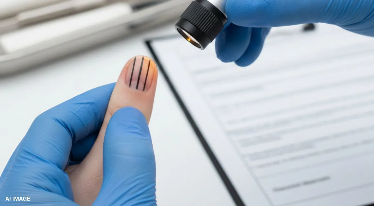 Black Lines on Nails,નખ પર કાળી લાઈન થવી, વિટામિન, ઉણપ, કેન્સર