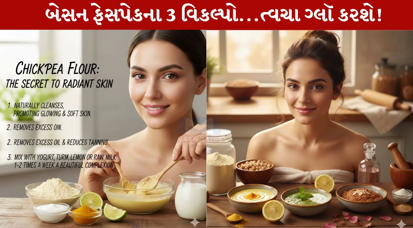 Besan Face Pack,બેસન ફેસપેક, ઘરગથ્થુ નુસખા, સ્કિન કેર, Natural Glow
