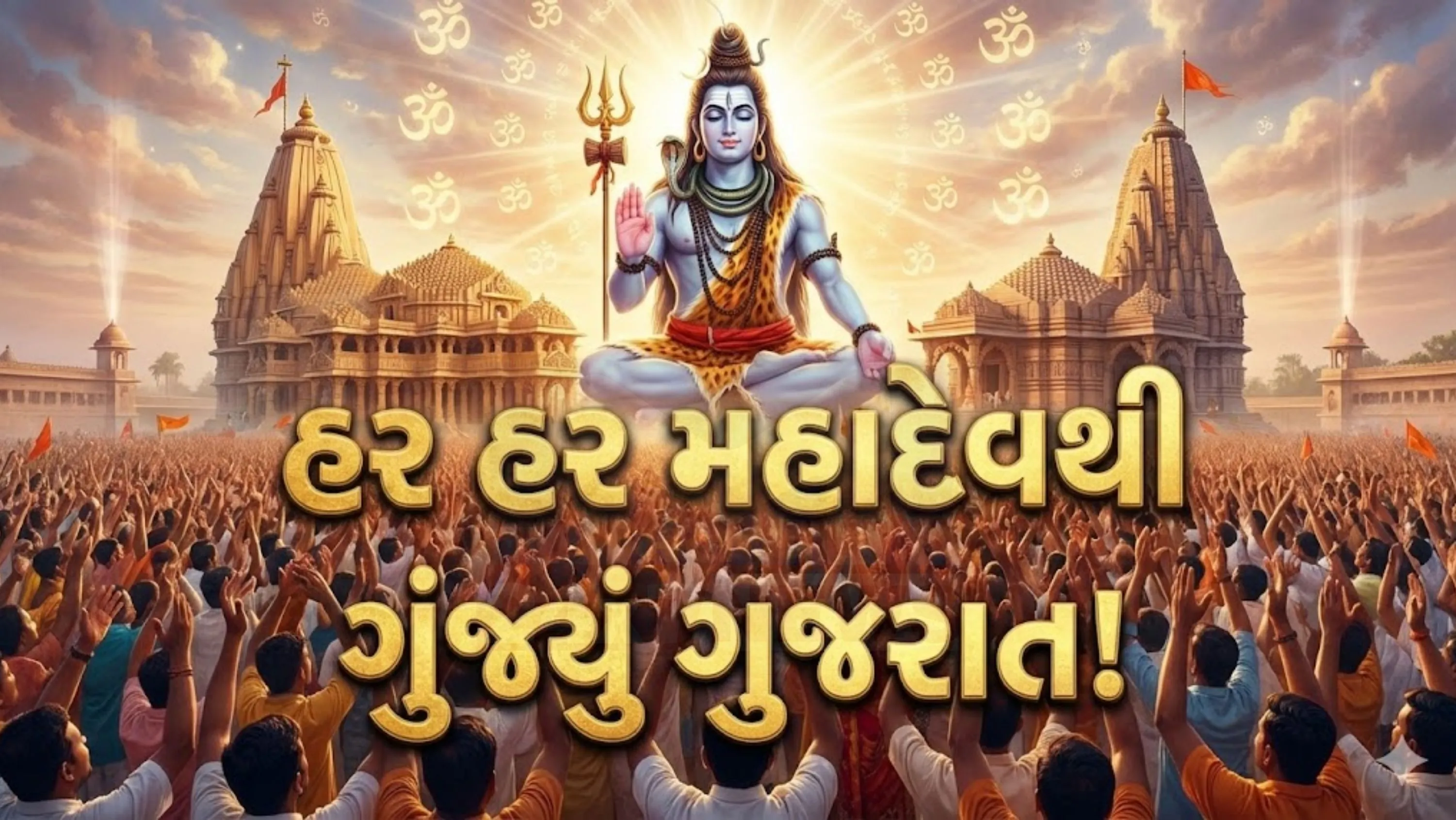 સોમનાથ મંદિર ખાતે મહાશિવરાત્રિ (Mahashivratri)નિમિત્તે ભક્તોનું ઘોડાપુર જોવા મળ્યું.