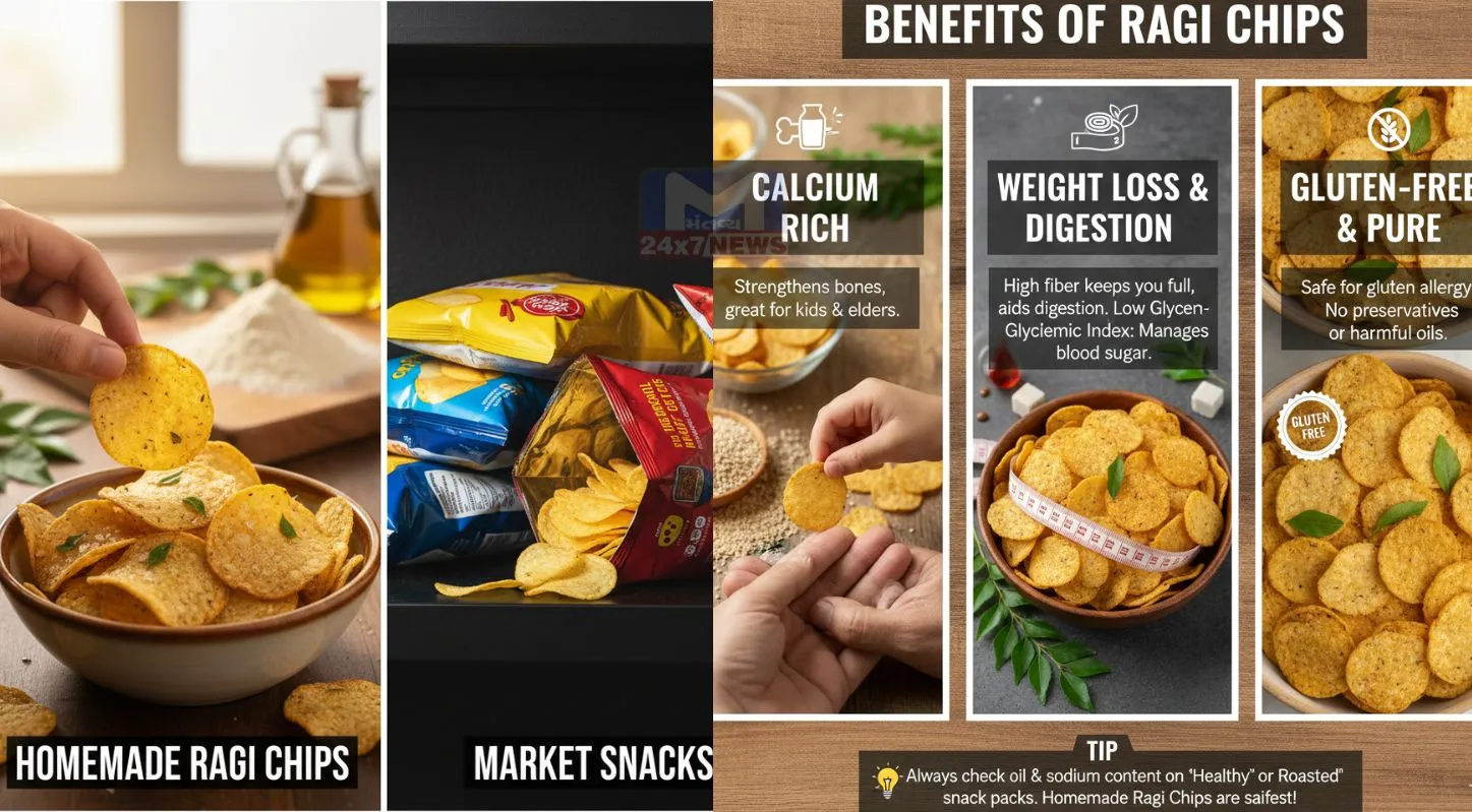Ragi Chips,ક્રિસ્પી , હૅલ્ધી, રાગી ચિપ્સ , ટિપ્સ