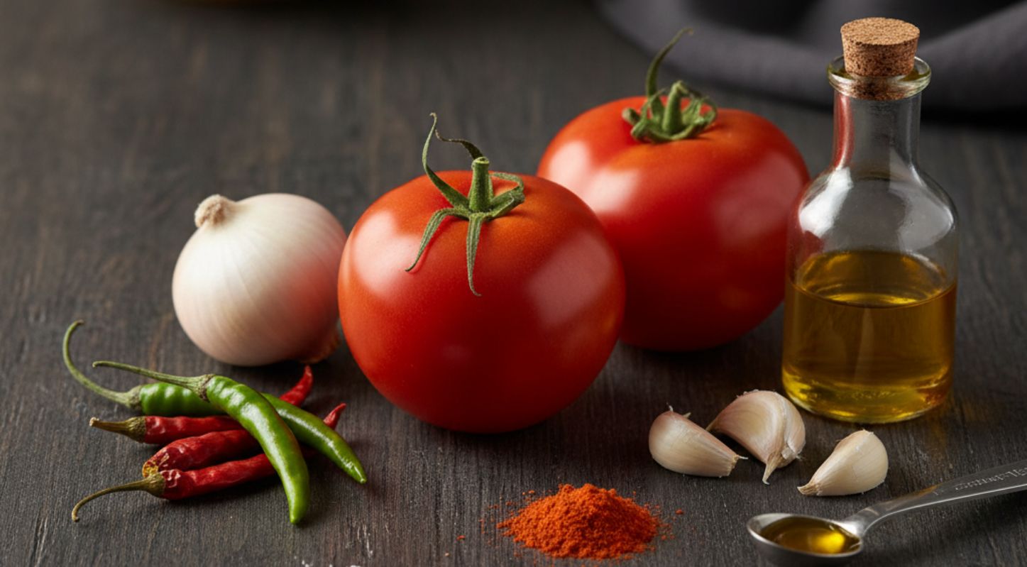 Tomato Chutney, ટમેટાની ચટણી, ભૂંજીને, 5 મિનિટમાં ,તૈયાર