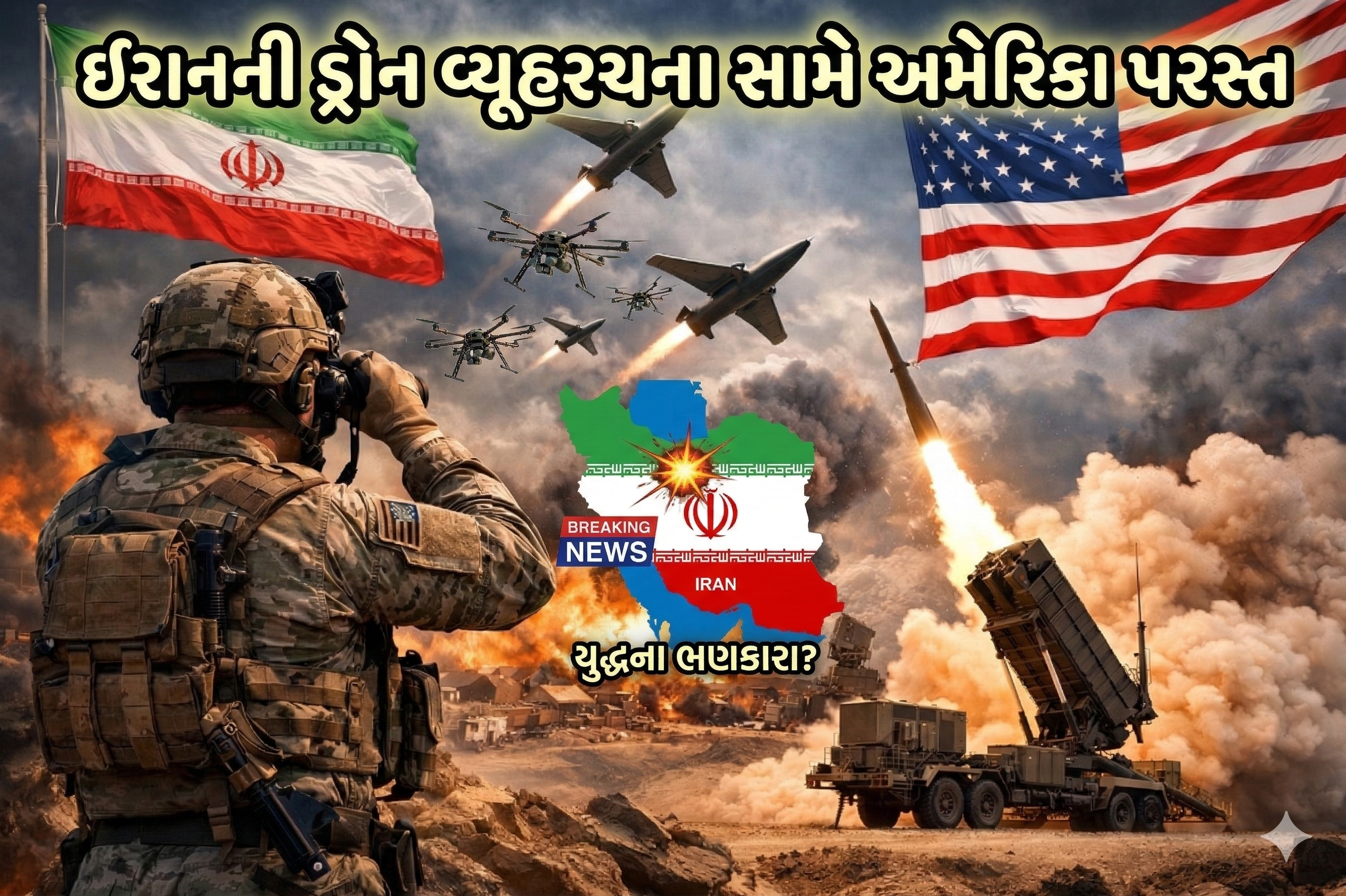 Iranના ડ્રોન હુમલાના કારણે અમેરિકન લશ્કર હતપ્રભ