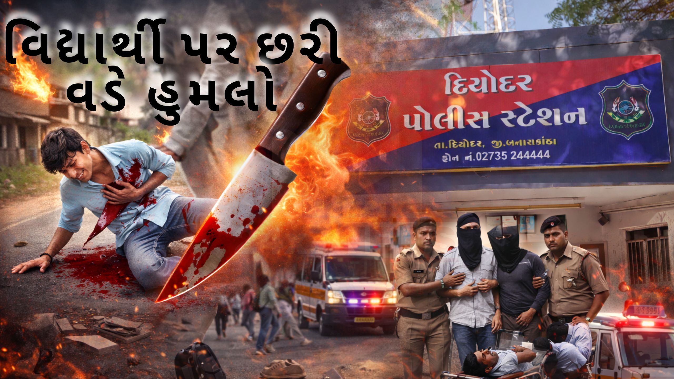દિયોદરમાં Attack on student, 2 યુવકો વિરુદ્ધ પોલીસ ફરિયાદ