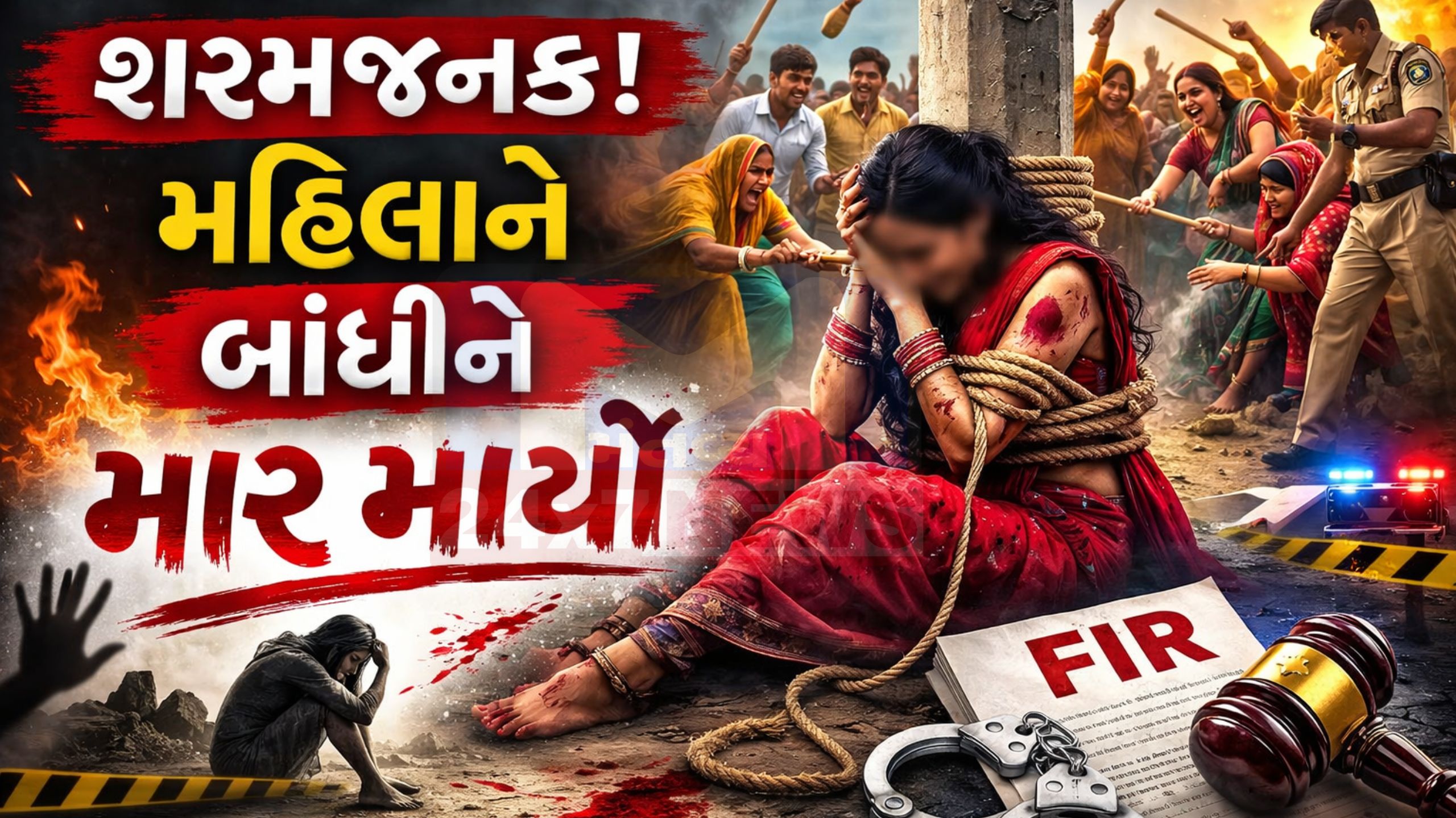 Biharમાં માનવતા શરમાઈ! મહિલાને જાહેરમાં બાંધીને માર્યો માર