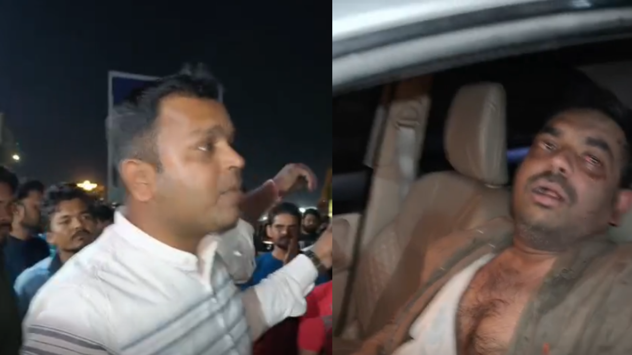 Drunk પોલીસે કારથી ફૂડ સ્ટોલને મારી ટક્કર