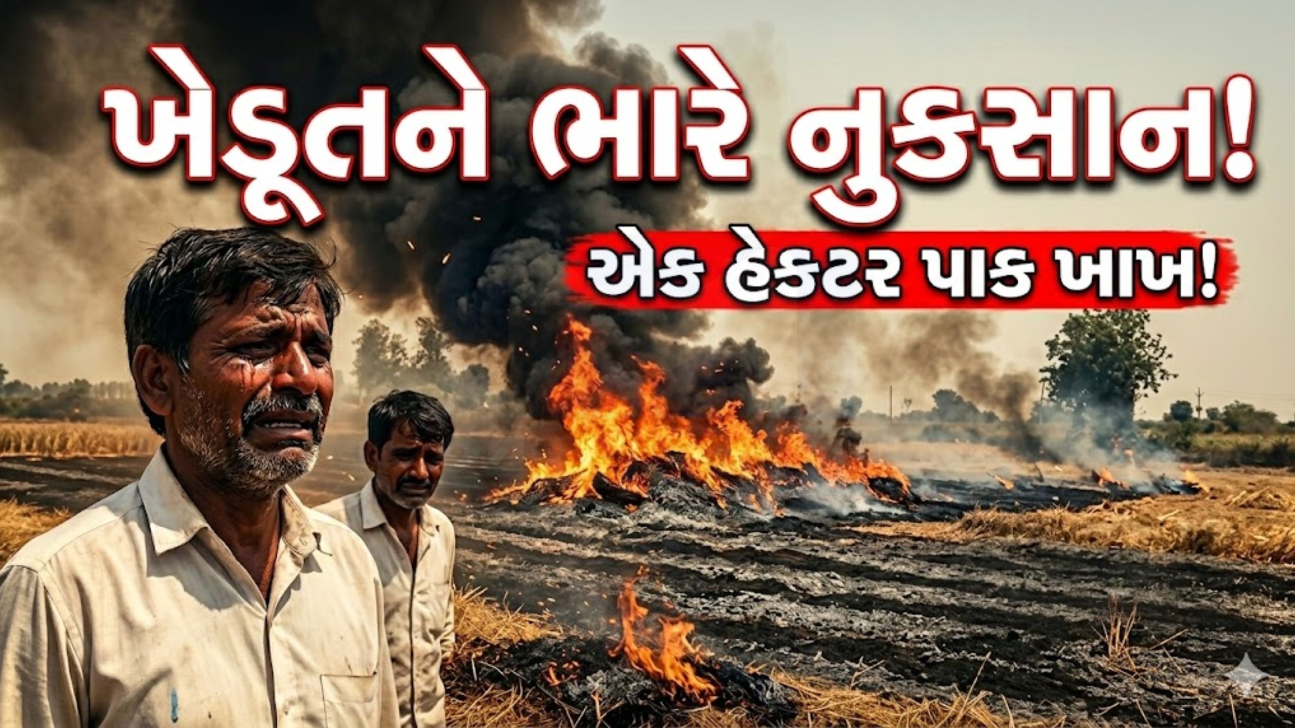 વીજ લાઈન શોર્ટ સર્કિટથી Fire, ખેડૂતને ભારે નુકસાન