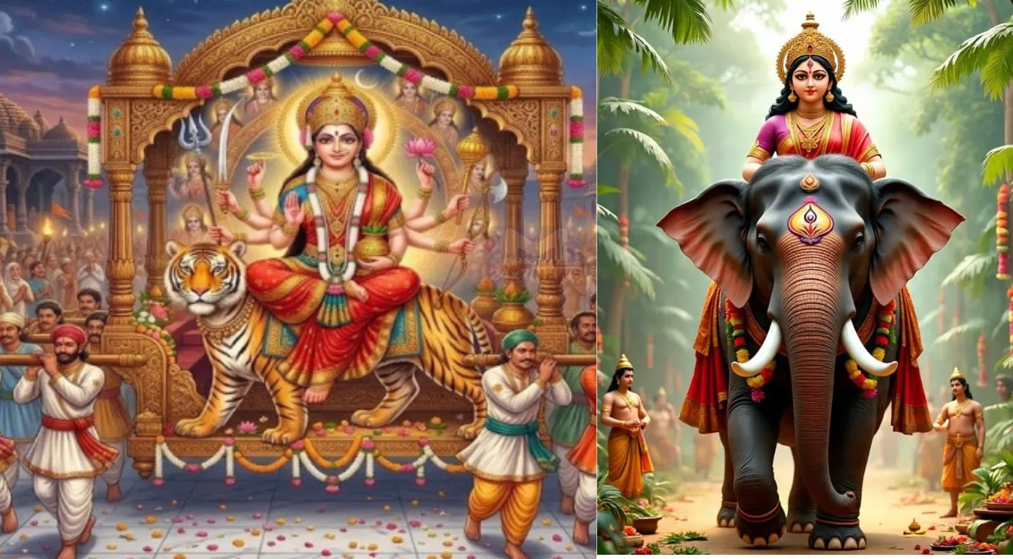 Chaitra Navratri 2026, માતા દુર્ગા, જ્યોતિષ શાસ્ત્ર, હાથી, પાલખી