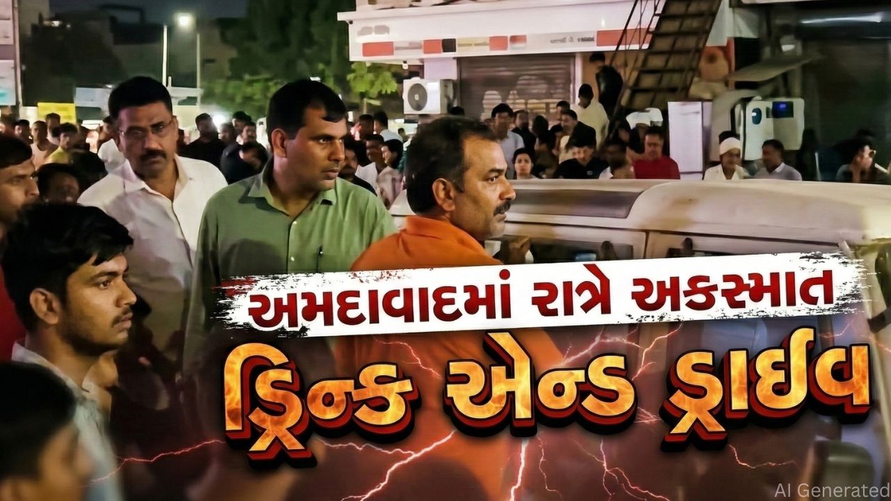 SHE ટીમનો ડ્રાઇવર જ નશામાં, ડિવાઇડર પર ગાડી ચઢાવી