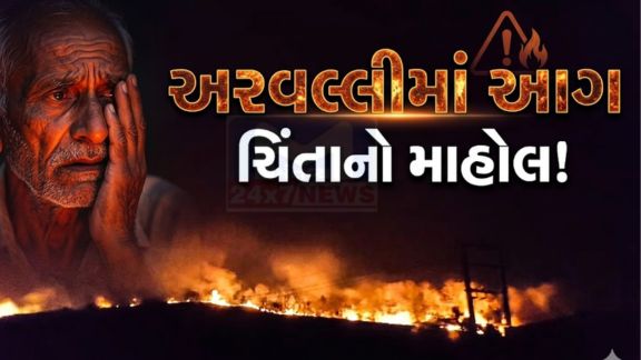 અરવલ્લી જિલ્લામાં ફરી એકવાર ડુંગર વિસ્તારમાં આગ (Fire)લાગવાની ઘટના સામે આવી છે