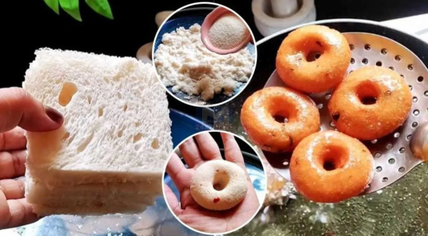 Bread Medu Vada, બચેલી બ્રેડ, દહીં, સોજી, બ્રેકફાસ્ટ રેસિપી