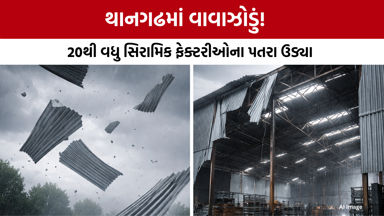 Thangadh Ceramic Industry Rain Damag
