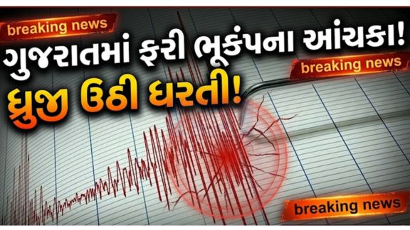 ગુજરાતના વિવિધ વિસ્તારોમાં ફરી એકવાર ભૂકંપ(Earthquake)ની હલચલ નોંધાઈ છે.