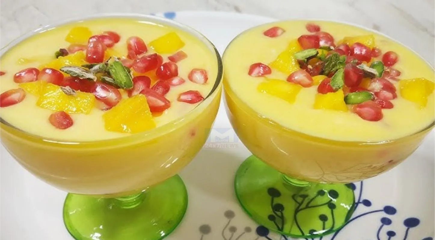 Mango Fruit Custard, ઉનાળા, બદામ, મખાના, કેરીનું કસ્ટર્ડ