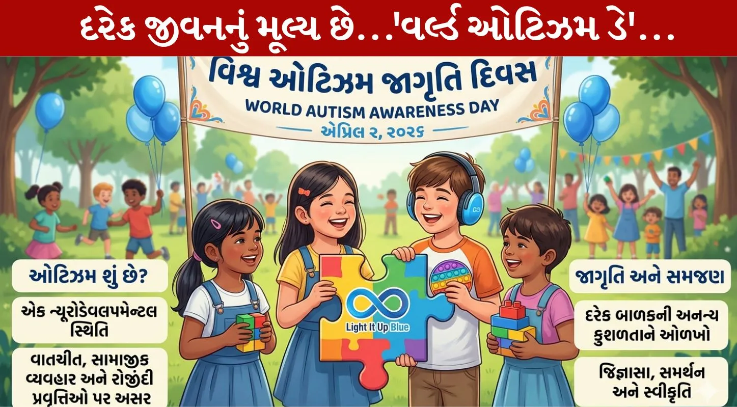 World Autism Awareness Day 2026, 2 એપ્રિલ, ઓટીઝમના લક્ષણો, સ્પેશ્યલ શાળા, ઓટિસ્ટીક