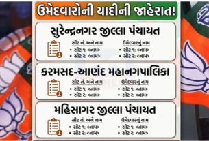 પ્રદેશ અધ્યક્ષ જગદીશ વિશ્વકર્માના અધ્યક્ષસ્થાને પ્રદેશ ચુંટણી સમિતીની બેઠકમાં ચર્ચા થયા બાદ સુરેન્દ્રનગર જીલ્લા પંચાયત સીટ અને ઉમેદવારોની યાદી(List Of Candidates)ની જાહેરાત કરવામાં આવી