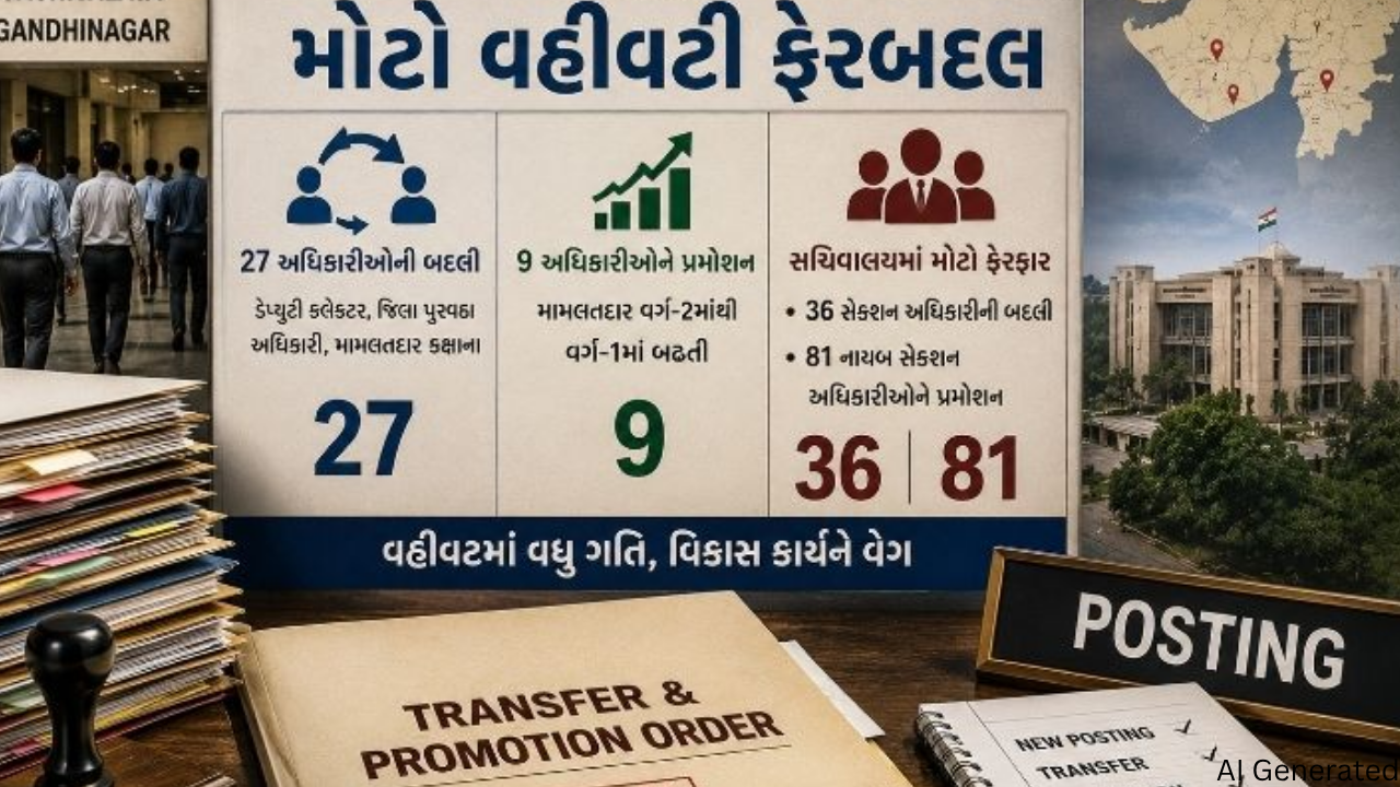 Transfer રાજયમાં  27 સરકારી અધિકારીઓની કરાઈ