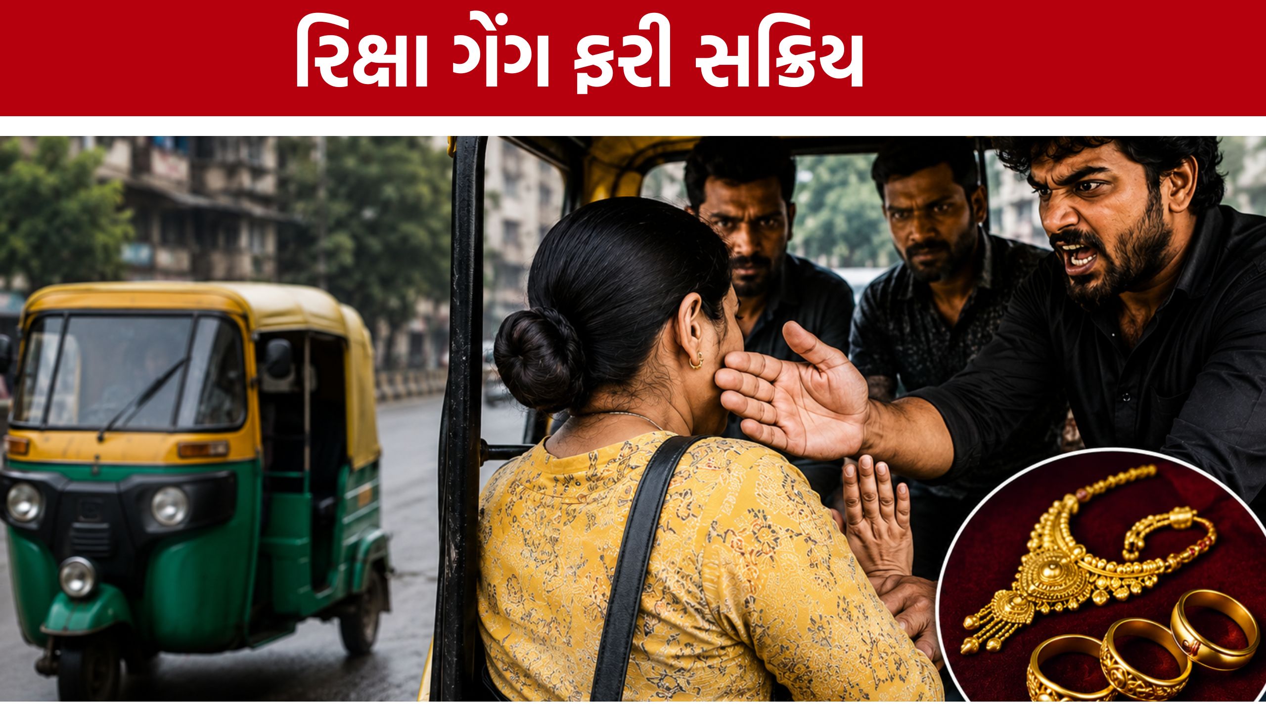 Ahmedabad Rickshaw Gang: ચાલુ રિક્ષામાં મહિલાને જાનથી મારી નાખવાની ધમકી