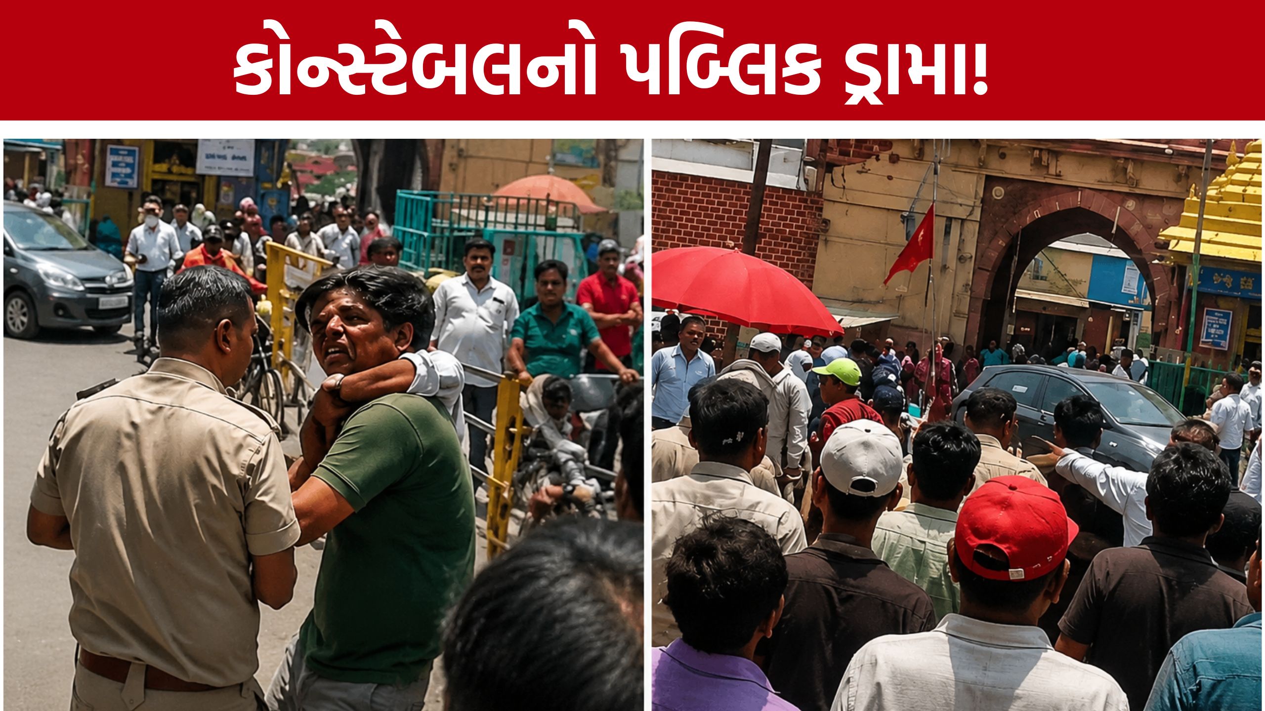 Drunk Police Constable: નશામાં કોન્સ્ટેબલે કારના કાચ તોડ્યા