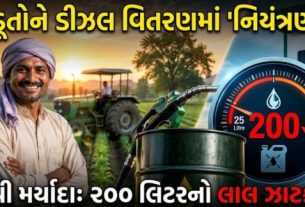 ખેડૂતો માટે ડીઝલ (Diesel) વિતરણ અંગે પુરવઠા વિભાગ દ્વારા મહત્વપૂર્ણ નિર્ણય લેવામાં આવ્યો છે