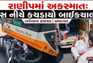 અમદાવાદના રાણીપ વિસ્તારમાં D-Mart નજીક આજે ગંભીર માર્ગ અકસ્માત (Accident) સર્જાયો હતો