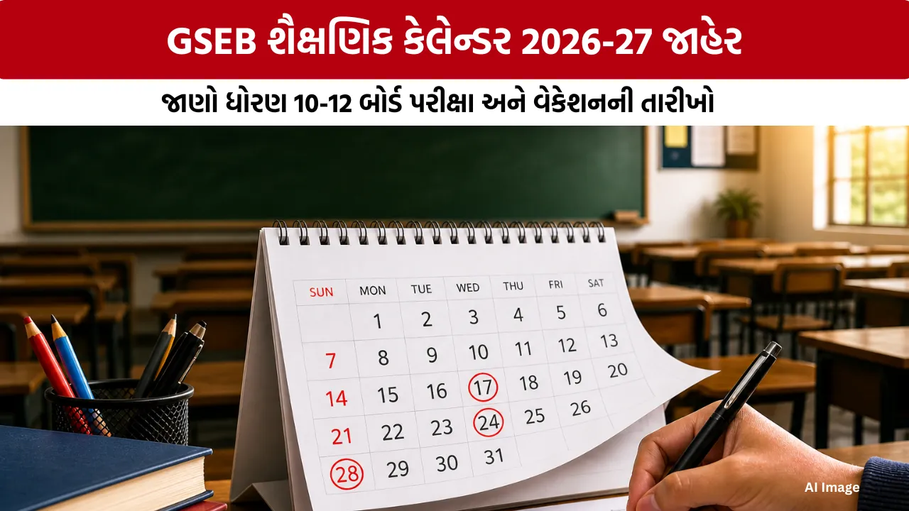 GSEB Academic Calendar 2026-27