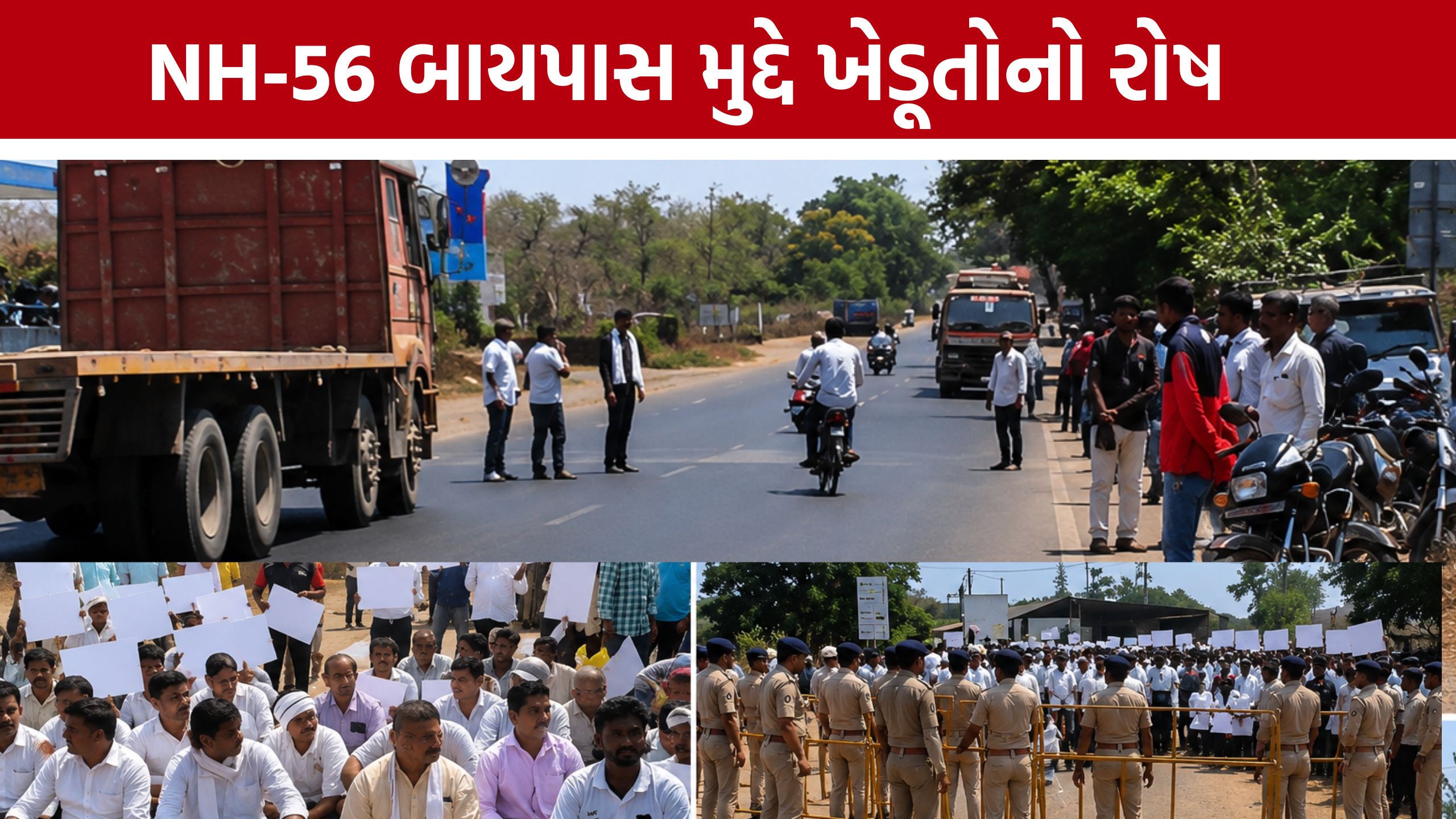 Surat Farmers Protest:NH-56 બાયપાસ સામે ખેડૂતો રસ્તા પર