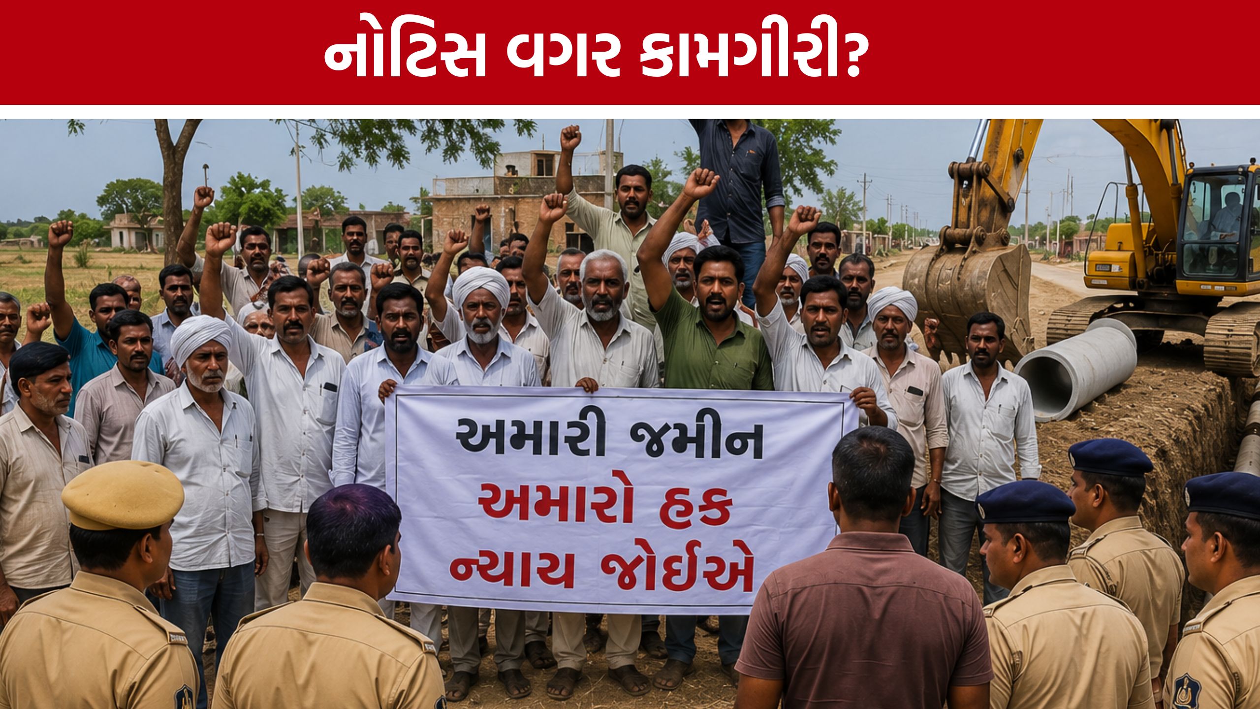 Pipeline Project Gujarat:પોલીસ બંદોબસ્ત વચ્ચે પાઇપલાઇનનું કામ શરૂ