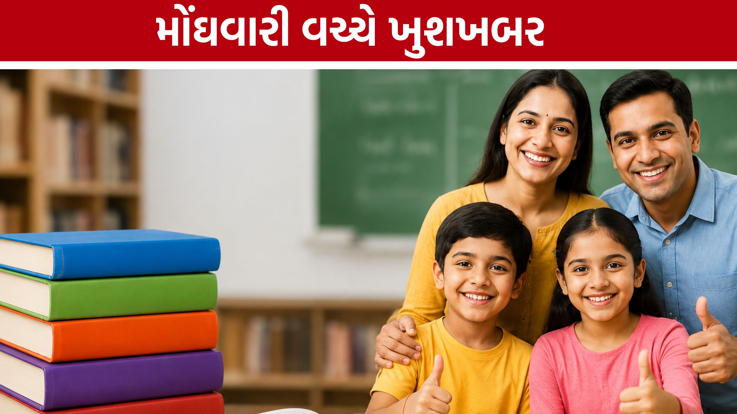 Gujarat Textbook Price: મોંઘવારી વચ્ચે શિક્ષણ ખર્ચમાં રાહત, પાઠ્યપુસ્તકોના ભાવ સ્થિર રાખ્યા