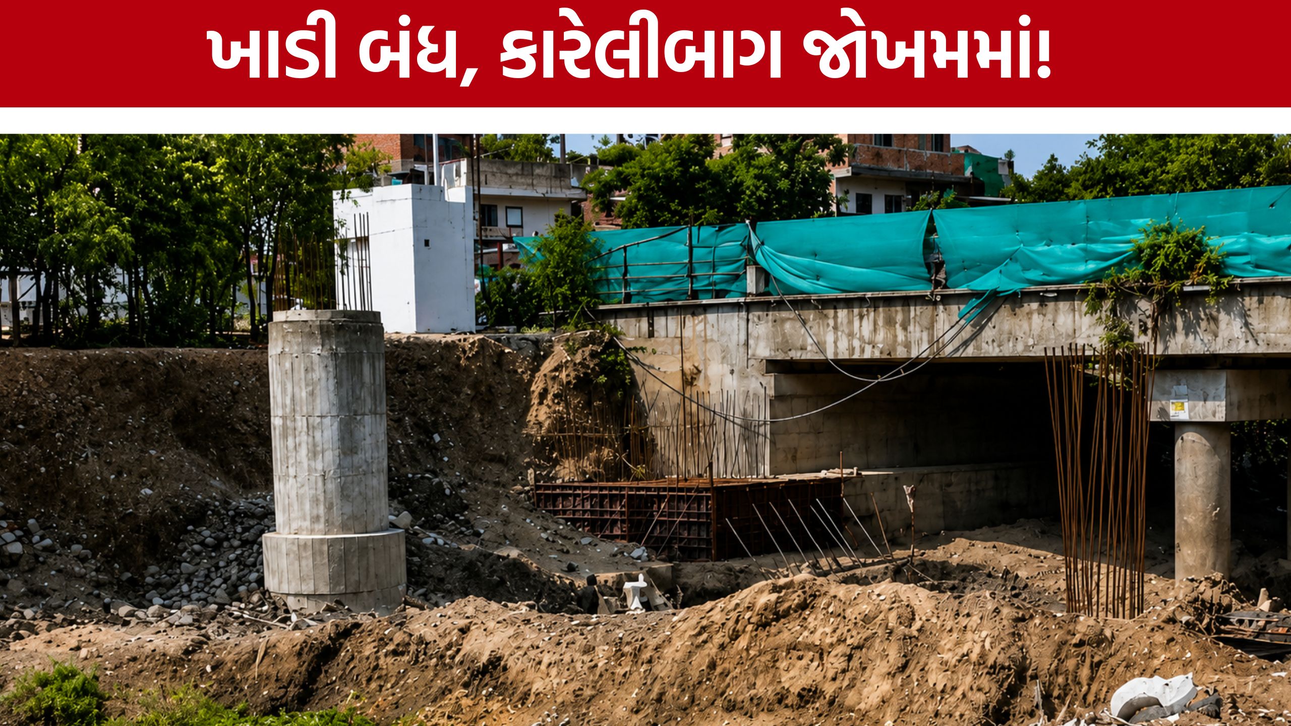 Bahucharaji Khadi Vadodara:કારેલીબાગ માટે ખતરાની ઘંટી, વરસાદી પાણીનો રસ્તો બંધ