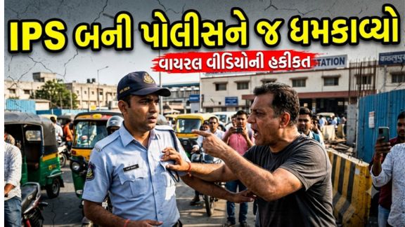 અમદાવાદ (Ahmedabad)ના કાલુપુર રેલવે સ્ટેશન બહાર એક યુવકે પોતાને IPS (Fake IPS)અધિકારી તરીકે ઓળખાવી પોલીસ કર્મચારી સામે દાદાગીરી કરતા ભારે હોબાળો મચ્યો છે
